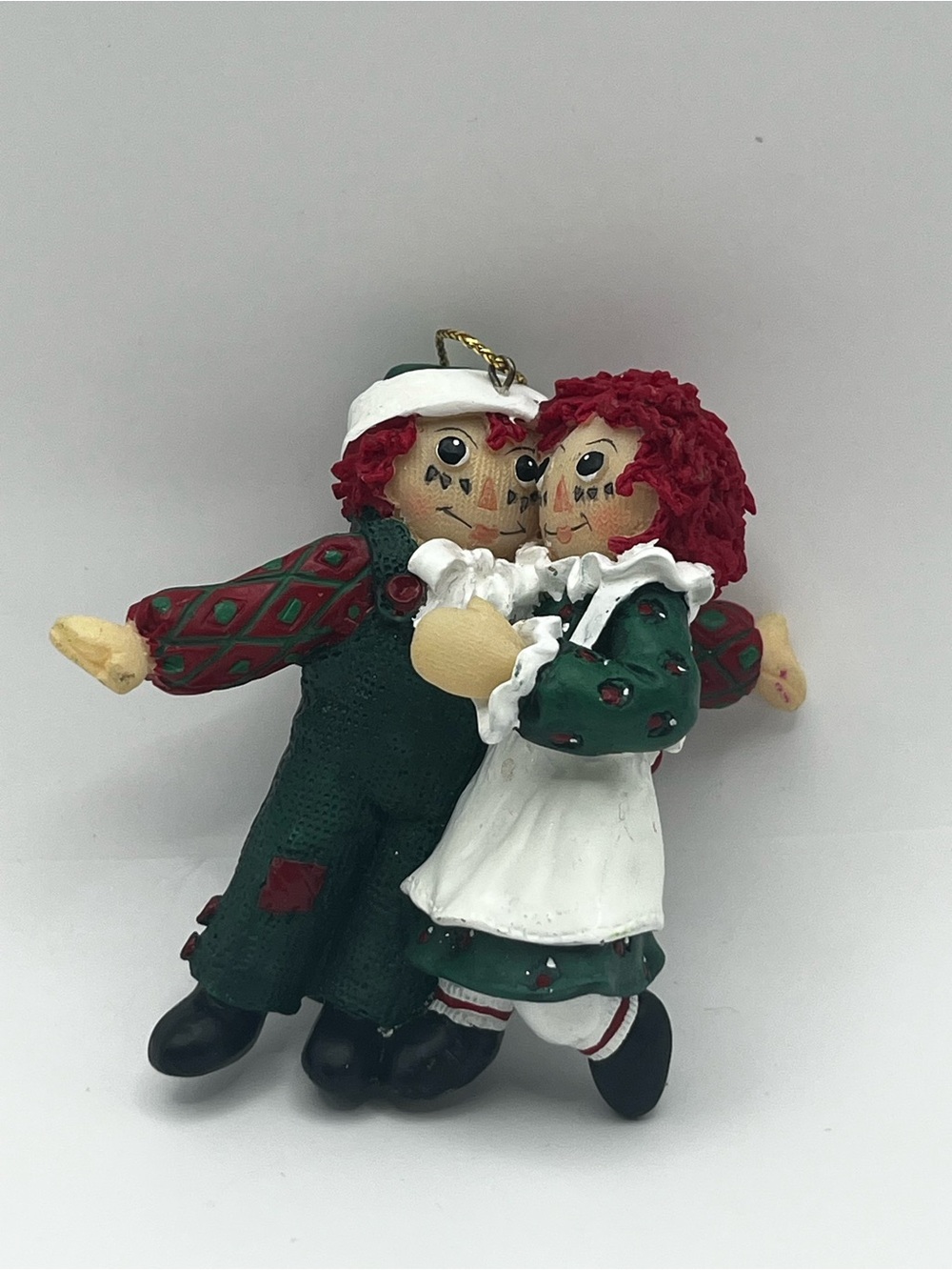 Holidays Rag Doll Couple Ornament - Red & Green
